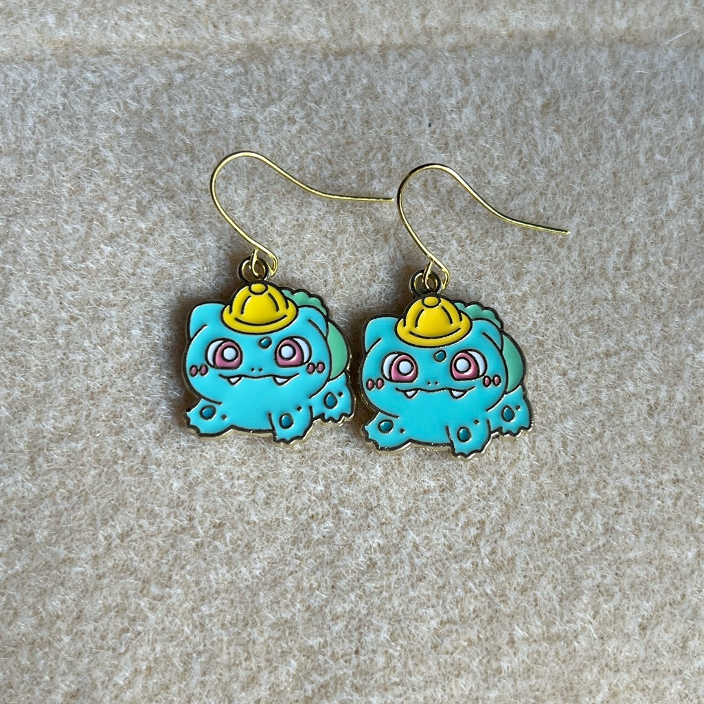 3 For $20* Bulbasaur Pokmon Enamel Earrings